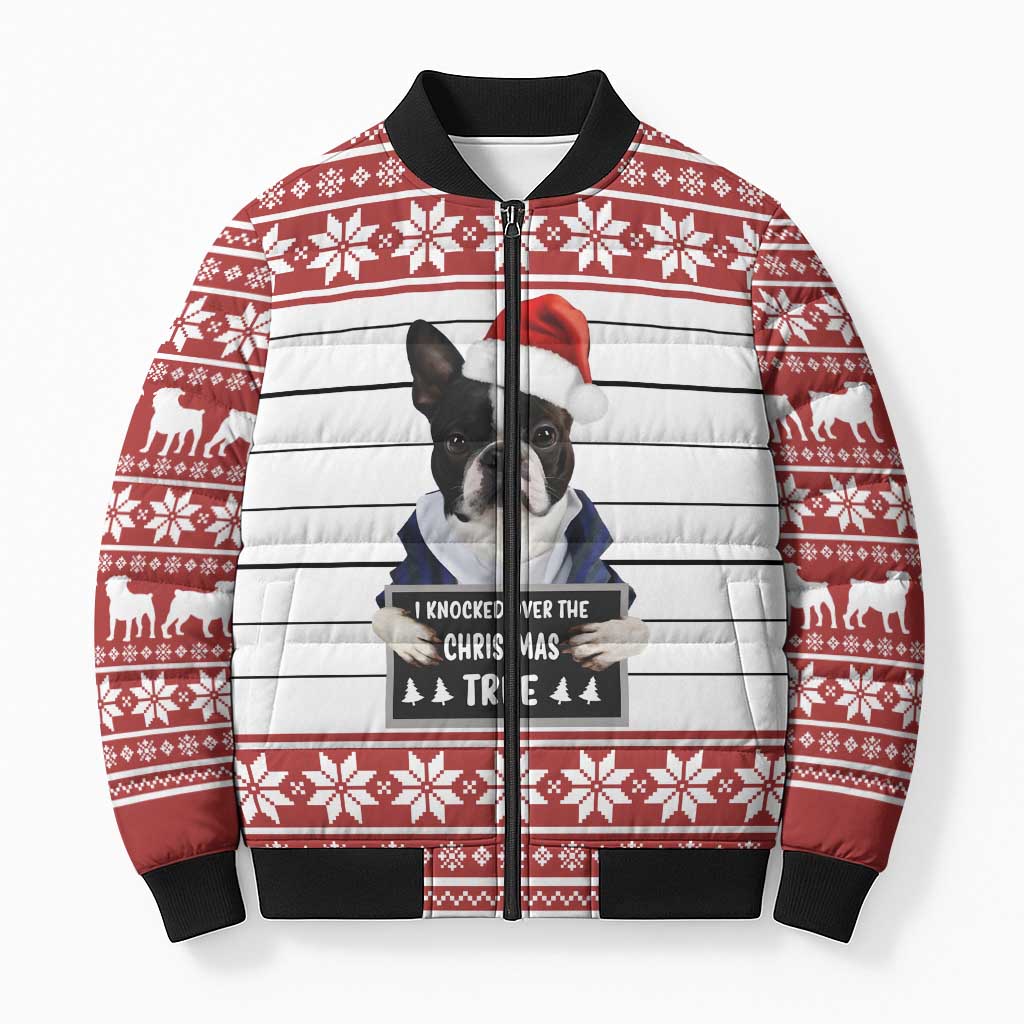 I Knocked Over Yhe Christmas Tree Christmas Christmas Bomber Puffer Jacket Xmas Holiday Patterns - Wonder Print Shop