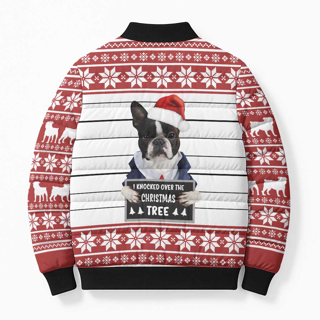 I Knocked Over Yhe Christmas Tree Christmas Christmas Bomber Puffer Jacket Xmas Holiday Patterns - Wonder Print Shop