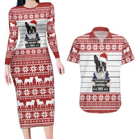 I Knocked Over Yhe Christmas Tree Christmas Christmas Couples Matching Long Sleeve Bodycon Dress and Hawaiian Shirt Xmas Holiday Patterns - Wonder Print Shop