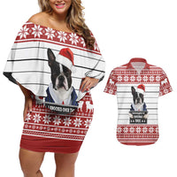 I Knocked Over Yhe Christmas Tree Christmas Christmas Couples Matching Off Shoulder Short Dress and Hawaiian Shirt Xmas Holiday Patterns - Wonder Print Shop