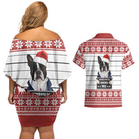 I Knocked Over Yhe Christmas Tree Christmas Christmas Couples Matching Off Shoulder Short Dress and Hawaiian Shirt Xmas Holiday Patterns - Wonder Print Shop