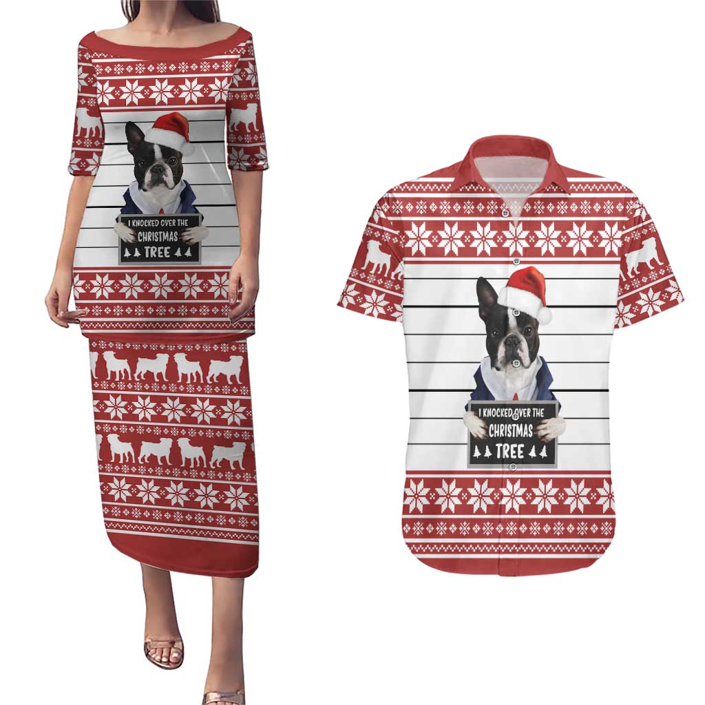 I Knocked Over Yhe Christmas Tree Christmas Christmas Couples Matching Puletasi and Hawaiian Shirt Xmas Holiday Patterns - Wonder Print Shop