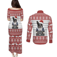 I Knocked Over Yhe Christmas Tree Christmas Christmas Couples Matching Puletasi and Long Sleeve Button Shirt Xmas Holiday Patterns - Wonder Print Shop