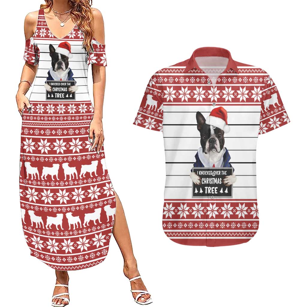 I Knocked Over Yhe Christmas Tree Christmas Christmas Couples Matching Summer Maxi Dress and Hawaiian Shirt Xmas Holiday Patterns - Wonder Print Shop