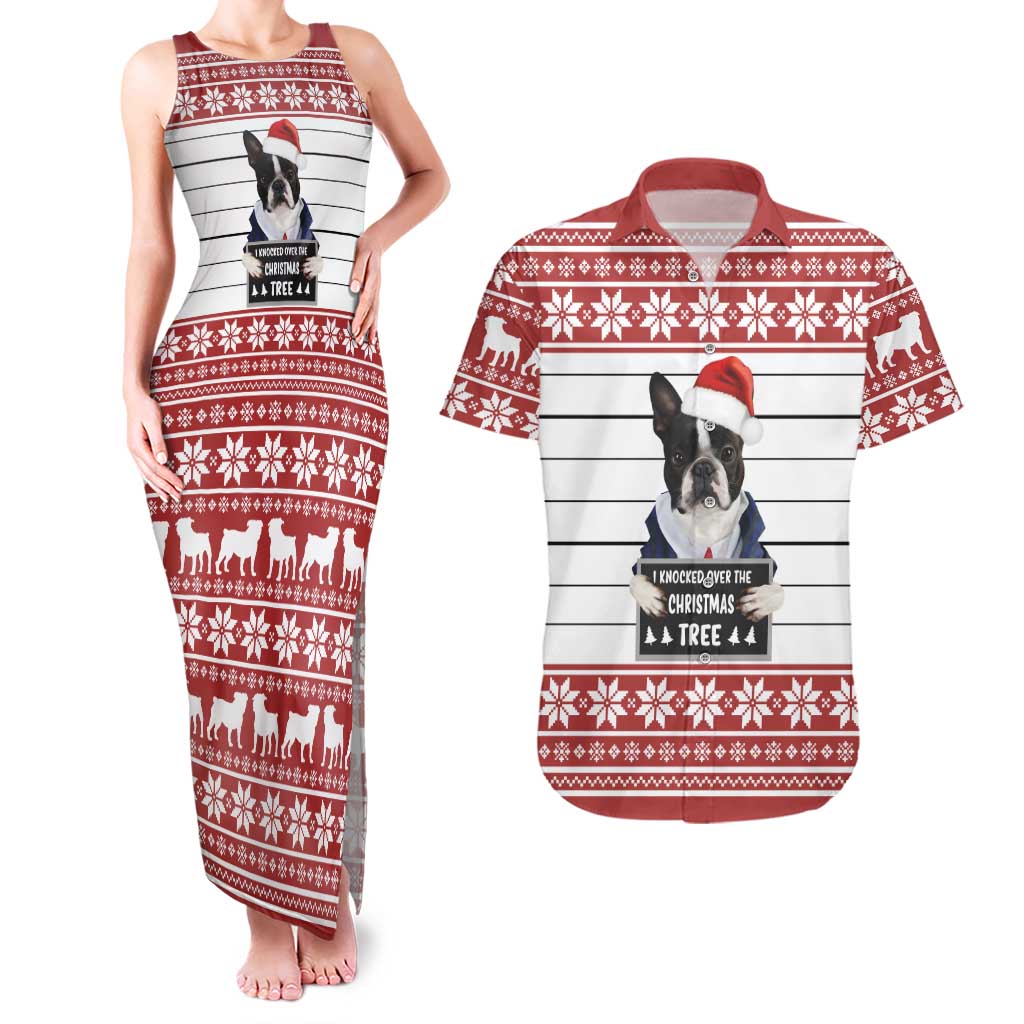 I Knocked Over Yhe Christmas Tree Christmas Christmas Couples Matching Tank Maxi Dress and Hawaiian Shirt Xmas Holiday Patterns - Wonder Print Shop