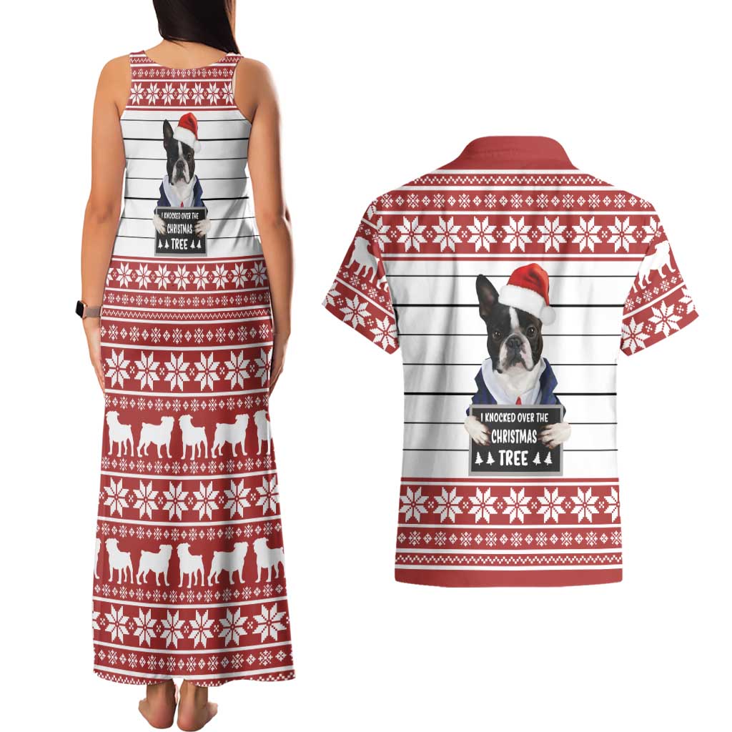 I Knocked Over Yhe Christmas Tree Christmas Christmas Couples Matching Tank Maxi Dress and Hawaiian Shirt Xmas Holiday Patterns - Wonder Print Shop