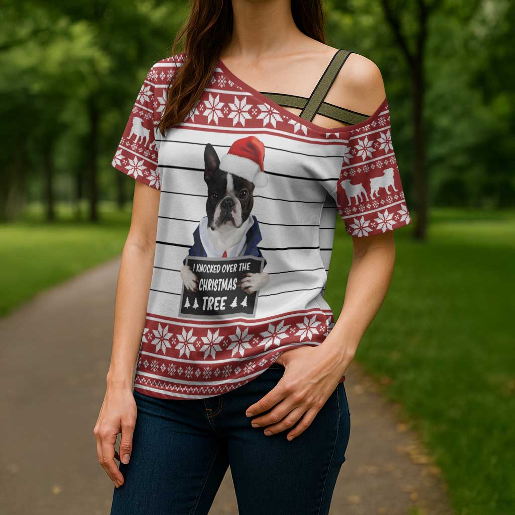 I Knocked Over Yhe Christmas Tree Christmas Christmas Cross Shoulder Shirt Xmas Holiday Patterns - Wonder Print Shop