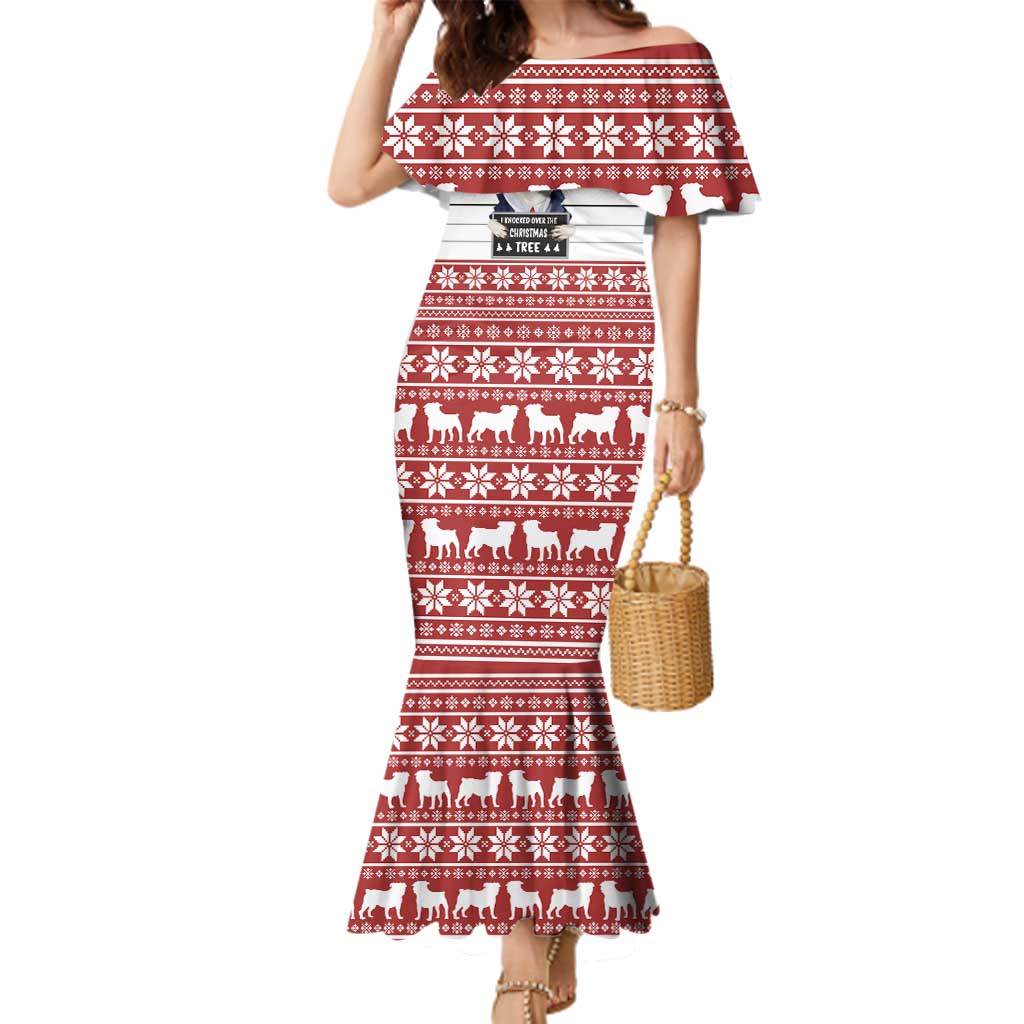 I Knocked Over Yhe Christmas Tree Christmas Christmas Family Matching Mermaid Dress and Hawaiian Shirt Xmas Holiday Patterns - Wonder Print Shop