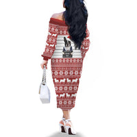 I Knocked Over Yhe Christmas Tree Christmas Christmas Family Matching Off The Shoulder Long Sleeve Dress and Hawaiian Shirt Xmas Holiday Patterns - Wonder Print Shop