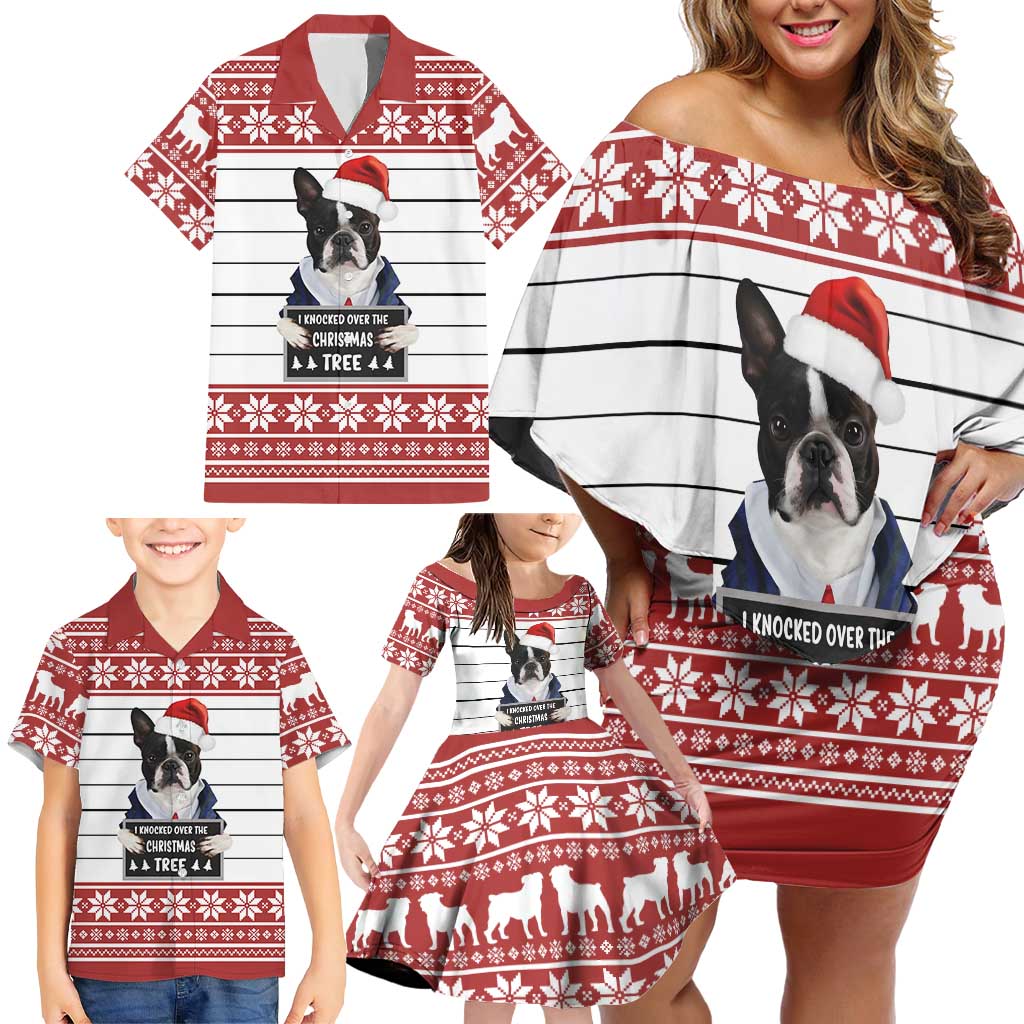 I Knocked Over Yhe Christmas Tree Christmas Christmas Family Matching Off Shoulder Short Dress and Hawaiian Shirt Xmas Holiday Patterns - Wonder Print Shop