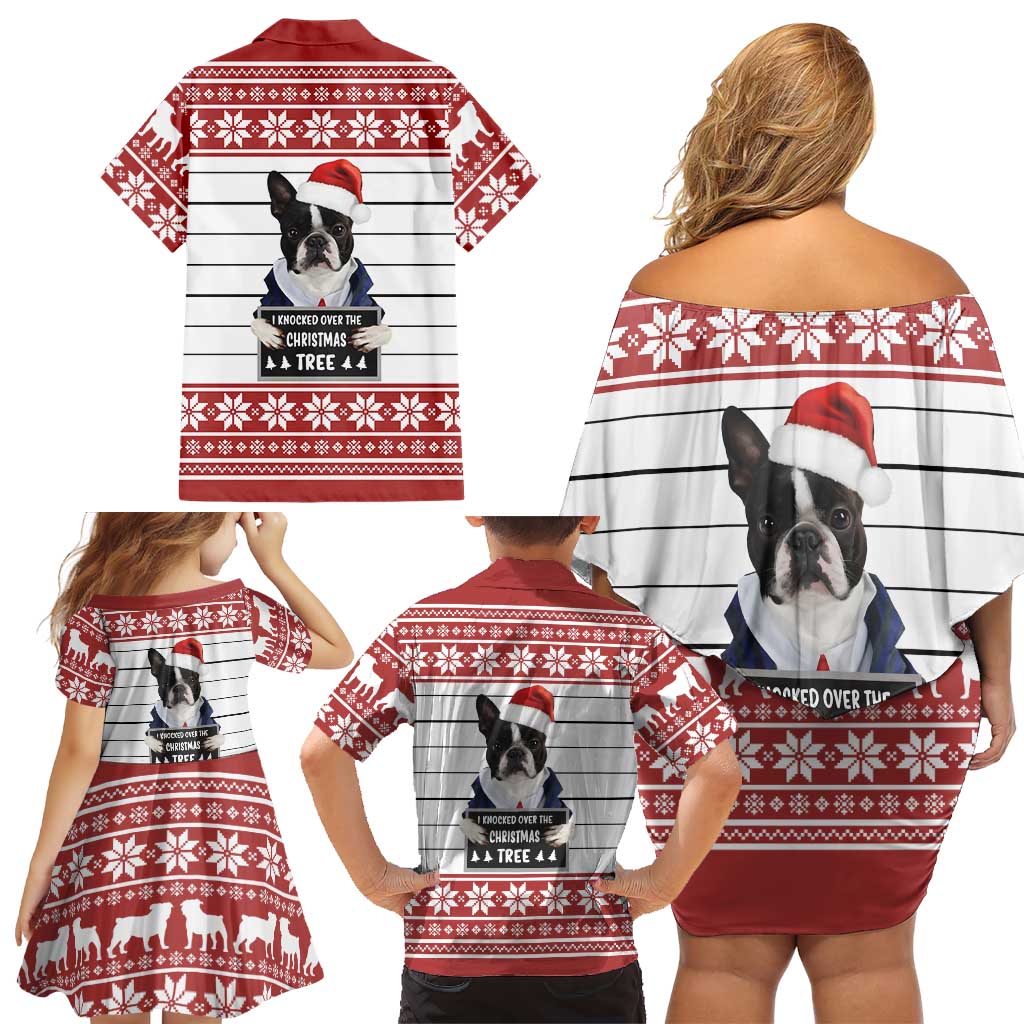 I Knocked Over Yhe Christmas Tree Christmas Christmas Family Matching Off Shoulder Short Dress and Hawaiian Shirt Xmas Holiday Patterns - Wonder Print Shop