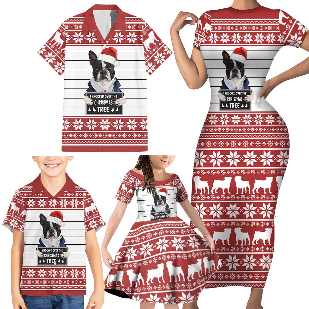 I Knocked Over Yhe Christmas Tree Christmas Christmas Family Matching Short Sleeve Bodycon Dress and Hawaiian Shirt Xmas Holiday Patterns - Wonder Print Shop