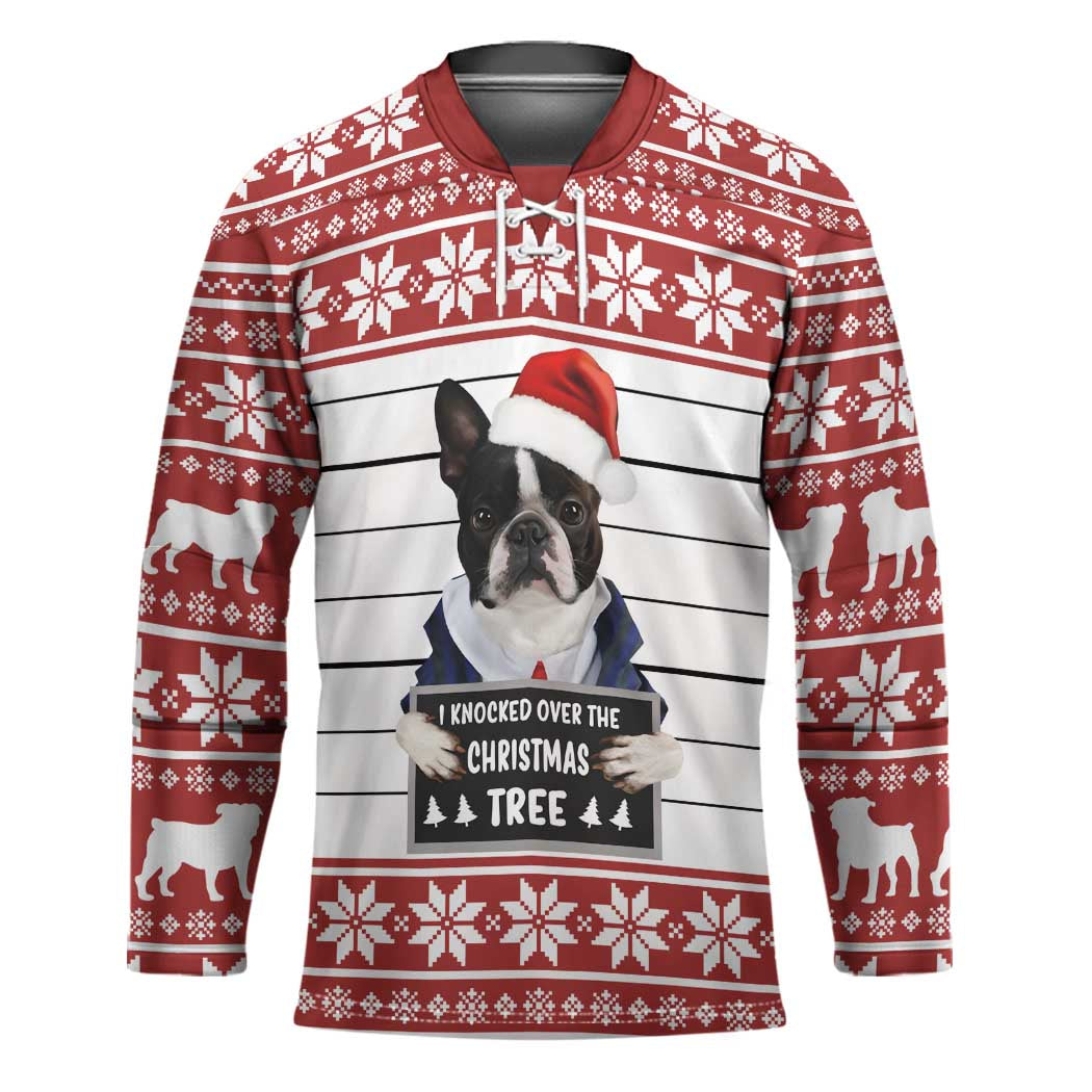 I Knocked Over Yhe Christmas Tree Christmas Christmas Hockey Jersey Xmas Holiday Patterns - Wonder Print Shop