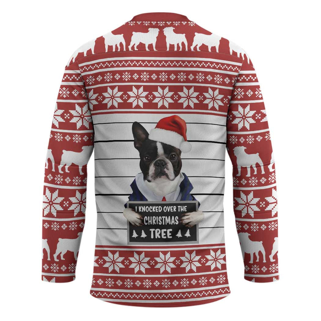 I Knocked Over Yhe Christmas Tree Christmas Christmas Hockey Jersey Xmas Holiday Patterns - Wonder Print Shop