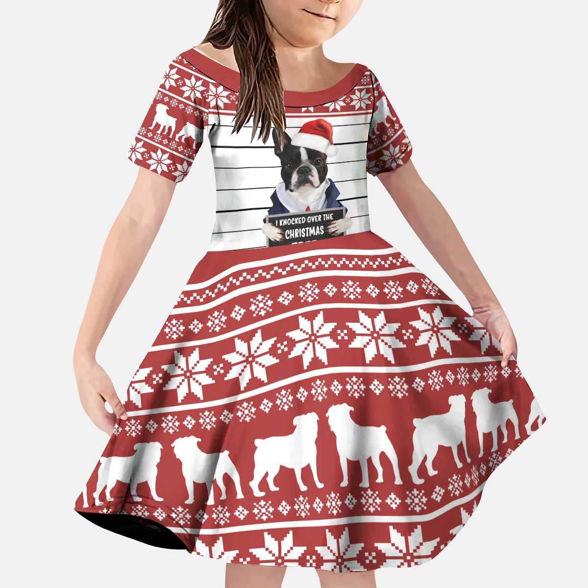 I Knocked Over Yhe Christmas Tree Christmas Christmas Kid Short Sleeve Dress Xmas Holiday Patterns - Wonder Print Shop