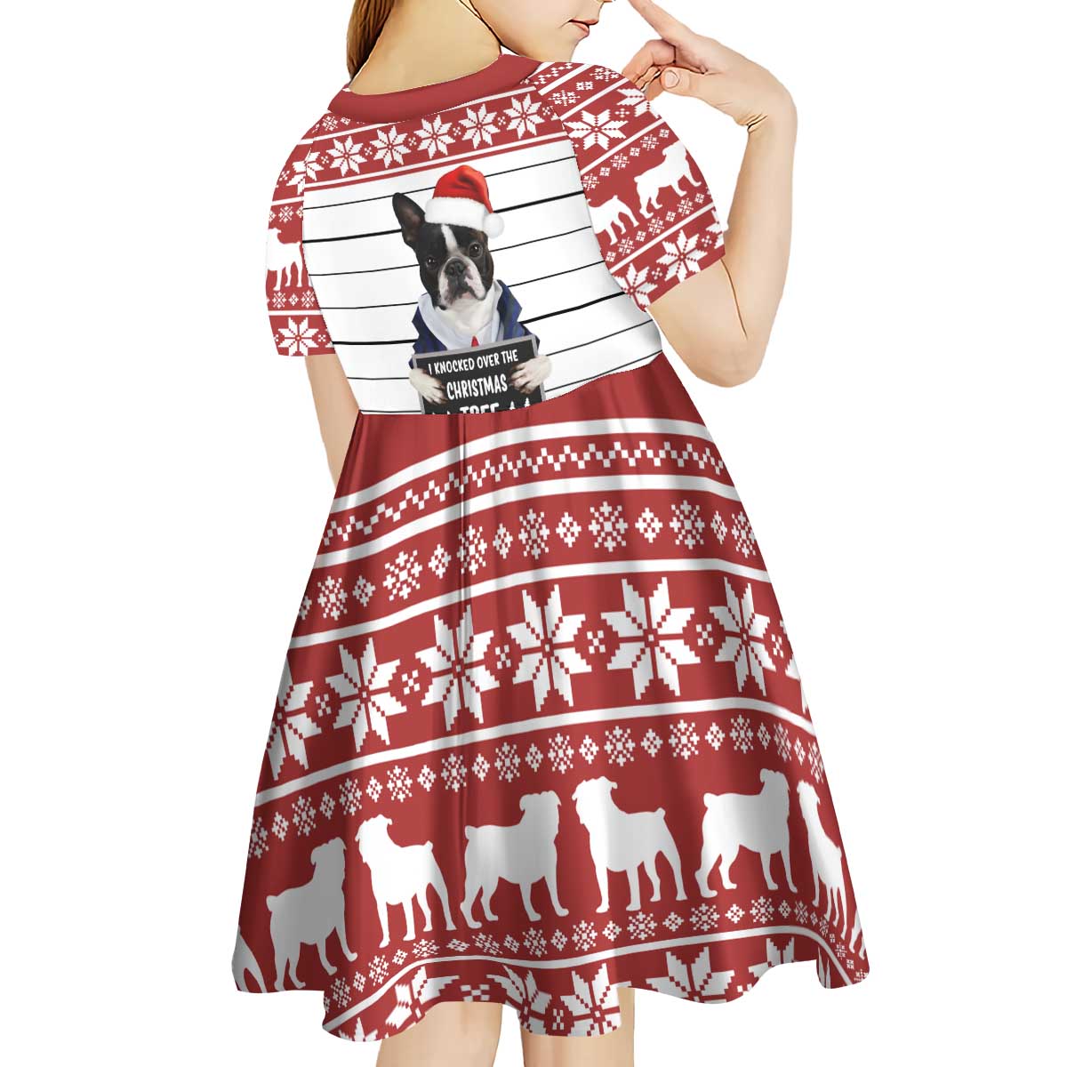 I Knocked Over Yhe Christmas Tree Christmas Christmas Kid Short Sleeve Dress Xmas Holiday Patterns - Wonder Print Shop