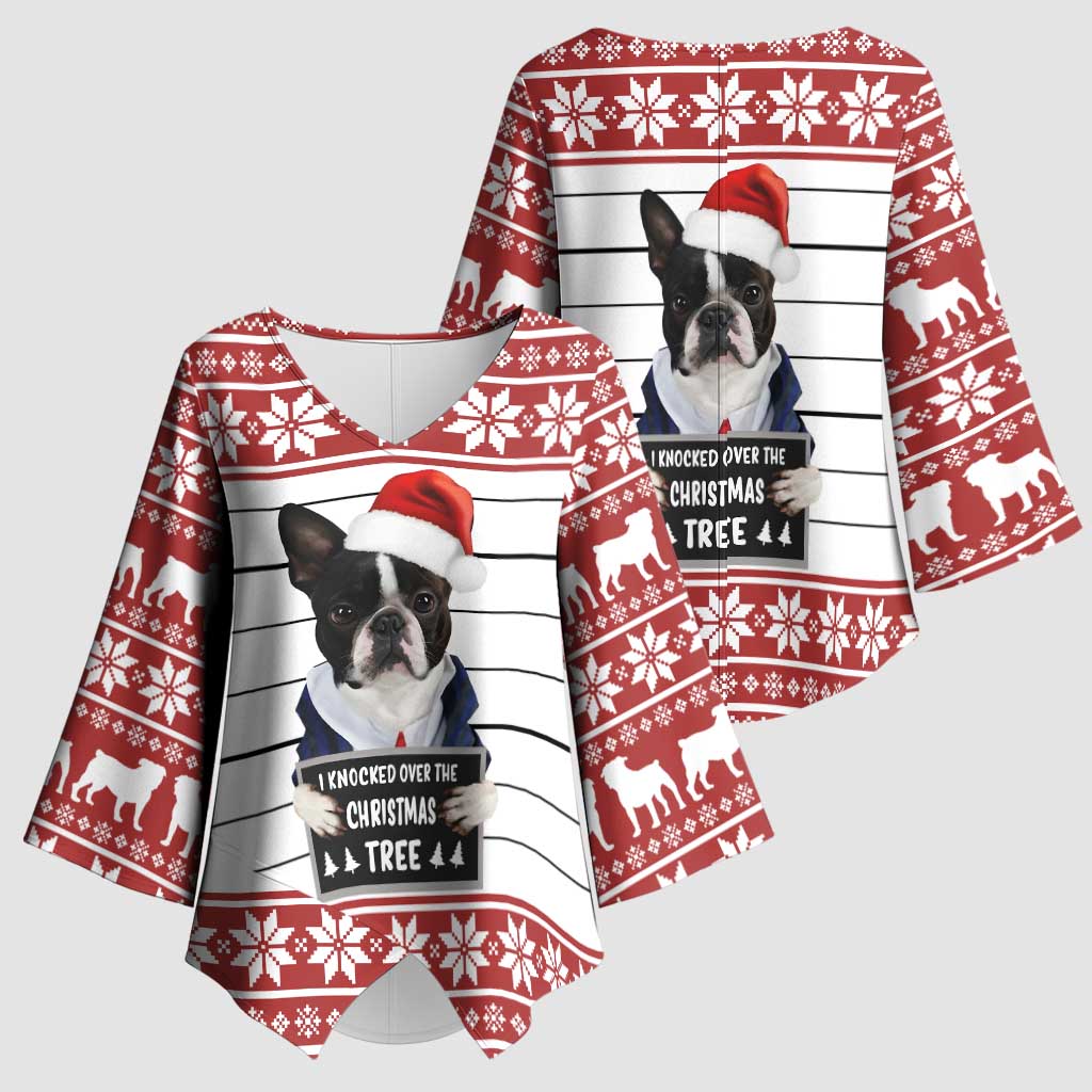 I Knocked Over Yhe Christmas Tree Christmas Christmas Kimono Sleeve Blouse Xmas Holiday Patterns - Wonder Print Shop