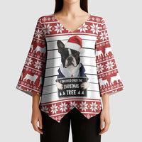 I Knocked Over Yhe Christmas Tree Christmas Christmas Kimono Sleeve Blouse Xmas Holiday Patterns - Wonder Print Shop