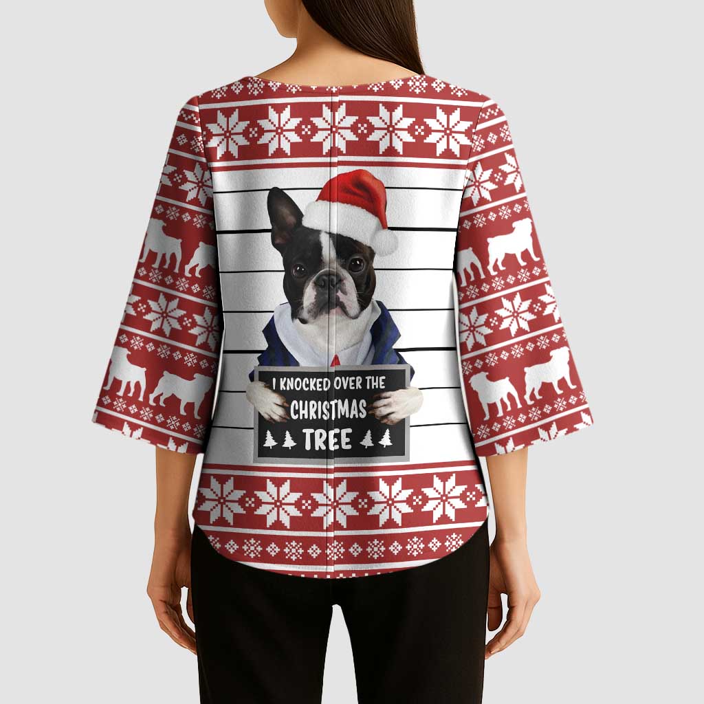 I Knocked Over Yhe Christmas Tree Christmas Christmas Kimono Sleeve Blouse Xmas Holiday Patterns - Wonder Print Shop