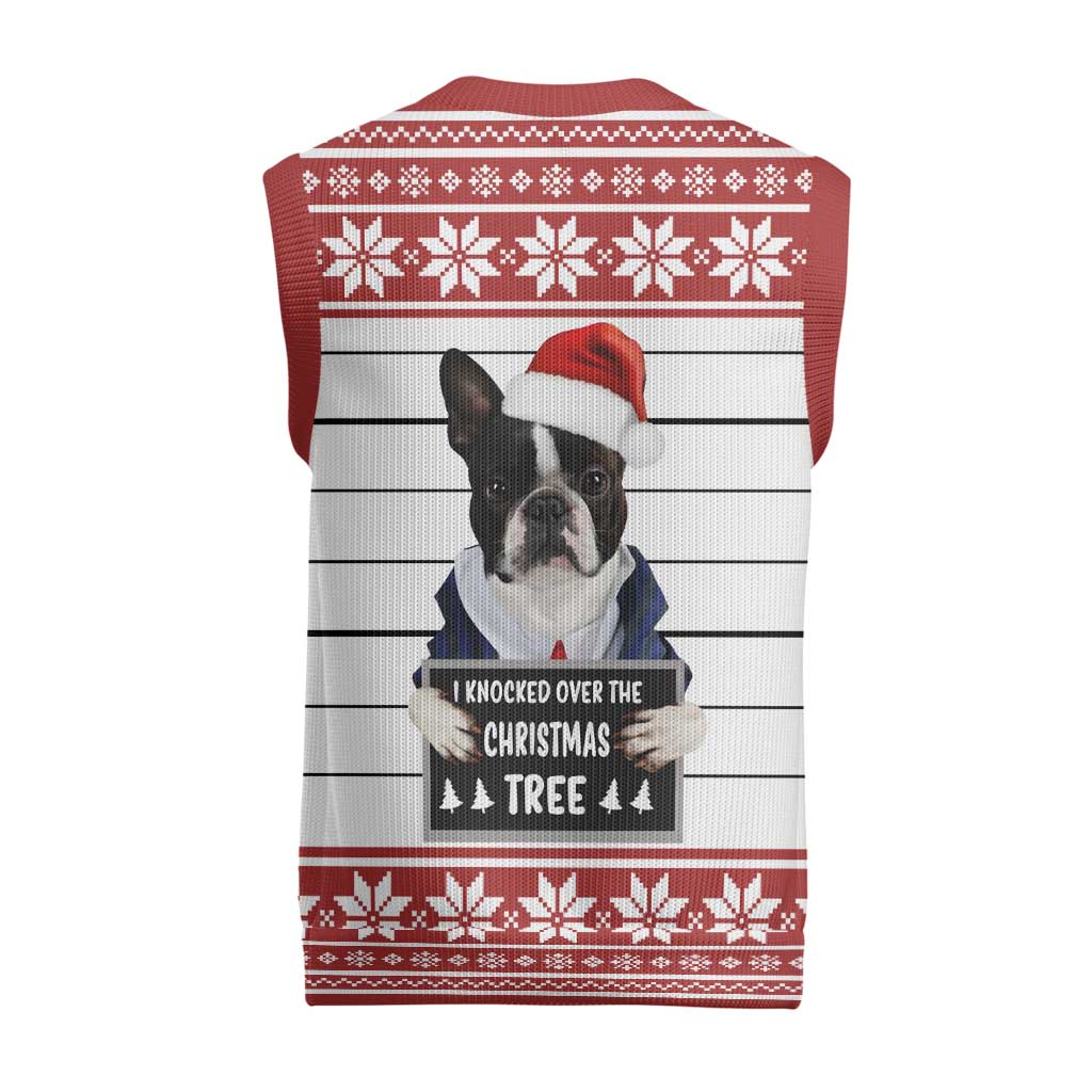 I Knocked Over Yhe Christmas Tree Christmas Christmas Knitted V-Neck Vest Xmas Holiday Patterns - Wonder Print Shop