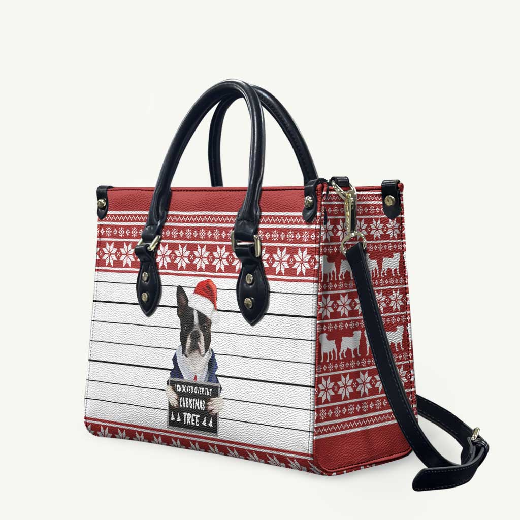 I Knocked Over Yhe Christmas Tree Christmas Christmas Leather Bag Xmas Holiday Patterns - Wonder Print Shop