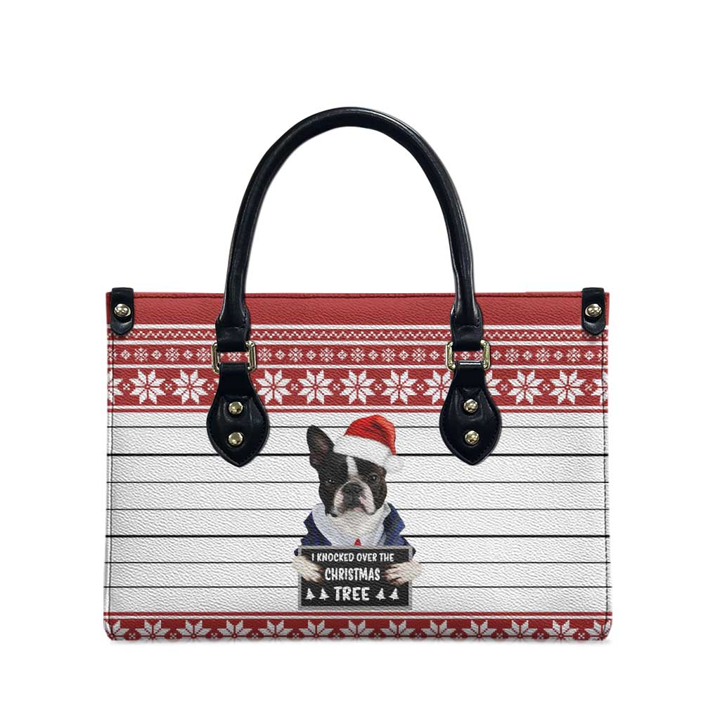 I Knocked Over Yhe Christmas Tree Christmas Christmas Leather Bag Xmas Holiday Patterns - Wonder Print Shop