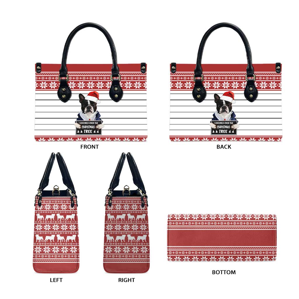 I Knocked Over Yhe Christmas Tree Christmas Christmas Leather Bag Xmas Holiday Patterns - Wonder Print Shop