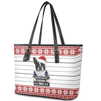 I Knocked Over Yhe Christmas Tree Christmas Christmas Leather Tote Bag Xmas Holiday Patterns - Wonder Print Shop