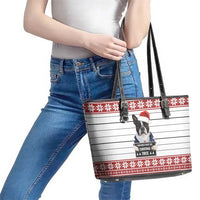 I Knocked Over Yhe Christmas Tree Christmas Christmas Leather Tote Bag Xmas Holiday Patterns - Wonder Print Shop