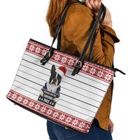I Knocked Over Yhe Christmas Tree Christmas Christmas Leather Tote Bag Xmas Holiday Patterns - Wonder Print Shop