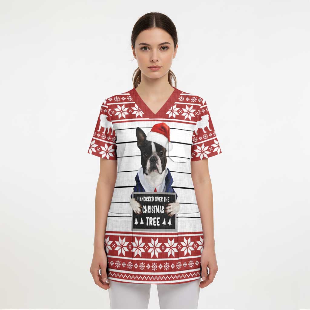 I Knocked Over Yhe Christmas Tree Christmas Christmas Scrub Top Xmas Holiday Patterns - Wonder Print Shop