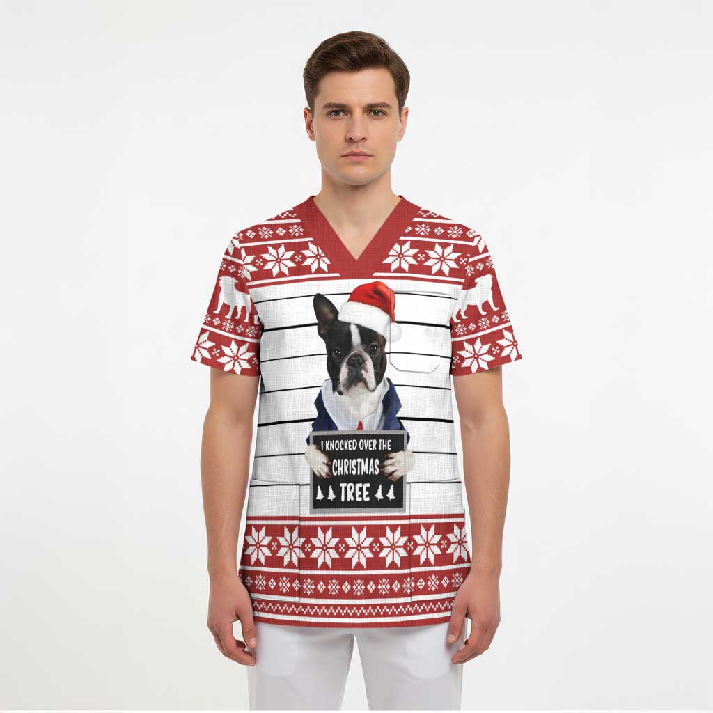 I Knocked Over Yhe Christmas Tree Christmas Christmas Scrub Top Xmas Holiday Patterns - Wonder Print Shop