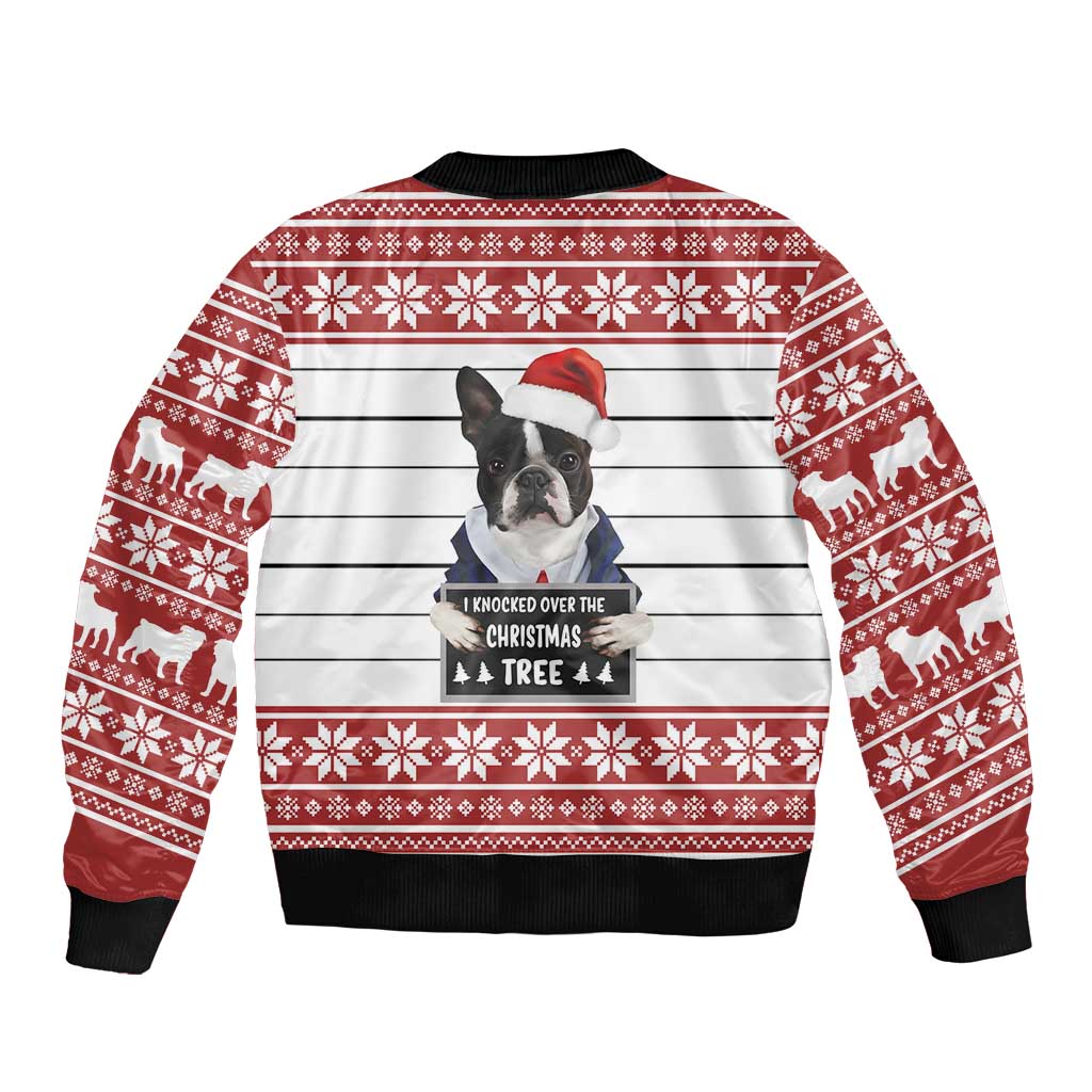 I Knocked Over Yhe Christmas Tree Christmas Christmas Sleeve Zip Bomber Jacket Xmas Holiday Patterns - Wonder Print Shop