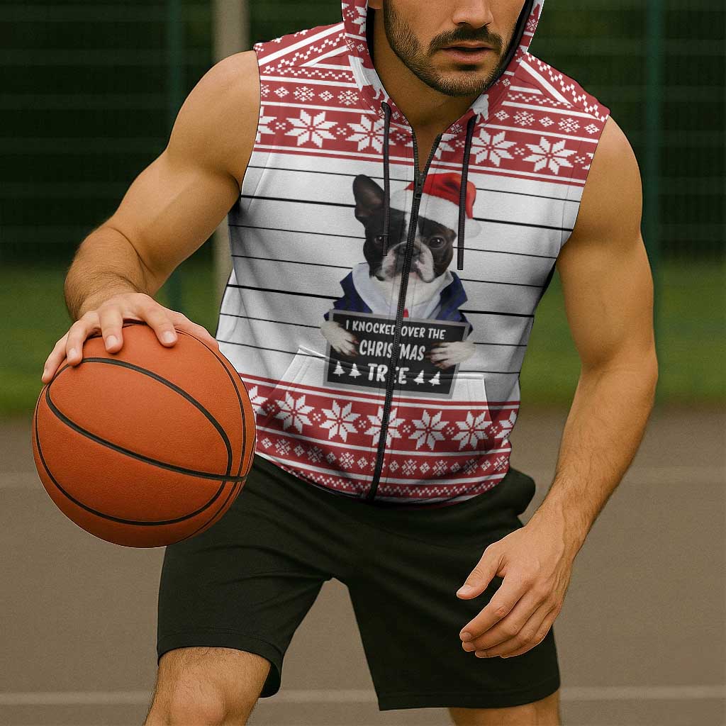 I Knocked Over Yhe Christmas Tree Christmas Christmas Sleeveless Zip Hoodie Xmas Holiday Patterns - undefined