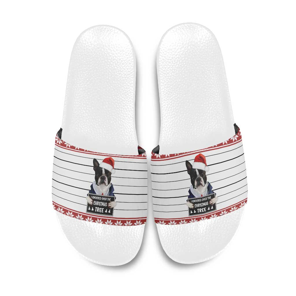 I Knocked Over Yhe Christmas Tree Christmas Christmas Slide Sandals Xmas Holiday Patterns - Wonder Print Shop