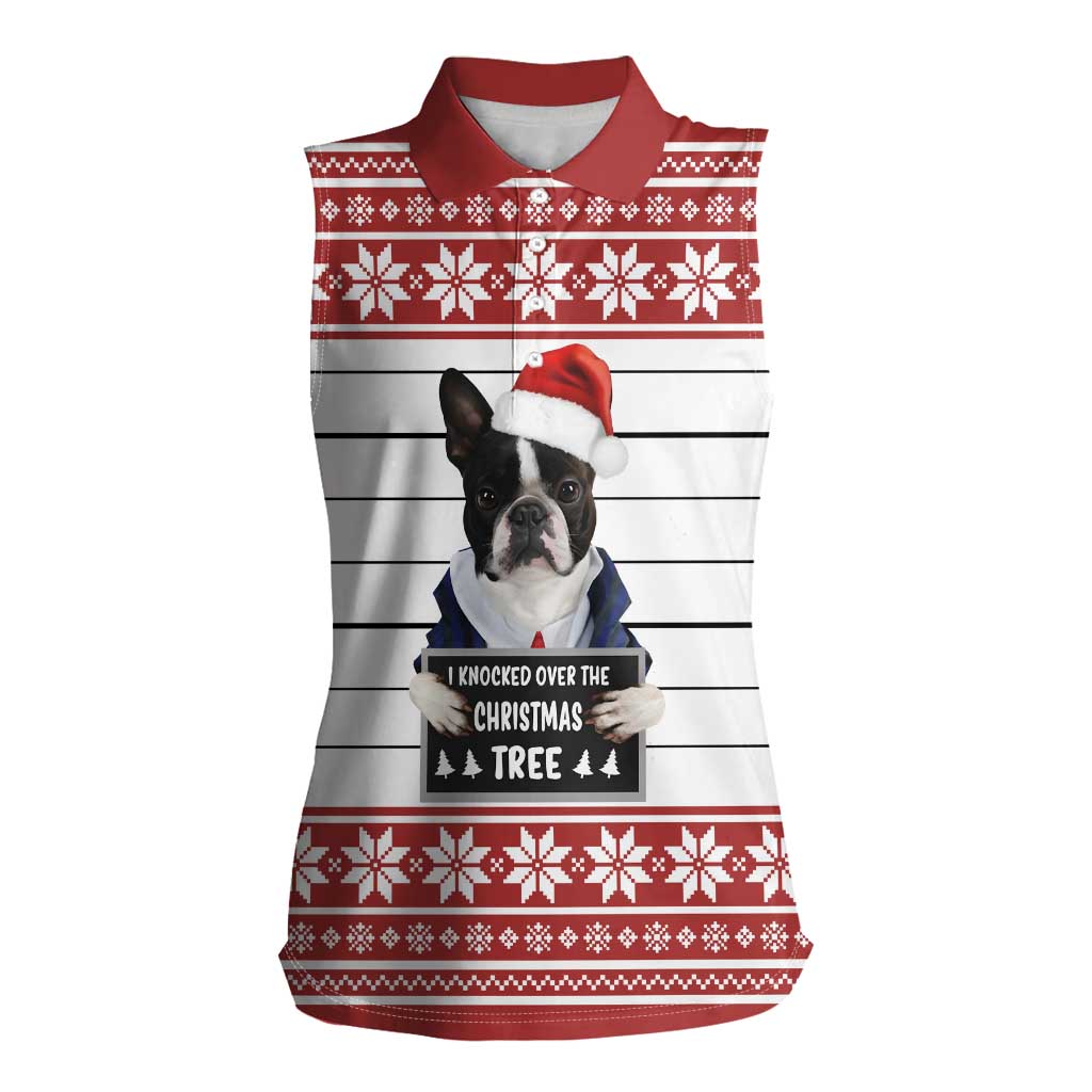 I Knocked Over Yhe Christmas Tree Christmas Christmas Women Sleeveless Polo Shirt Xmas Holiday Patterns - Wonder Print Shop