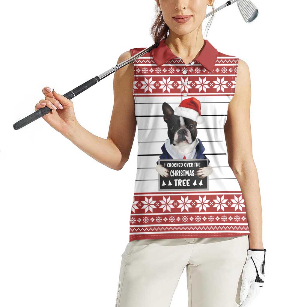 I Knocked Over Yhe Christmas Tree Christmas Christmas Women Sleeveless Polo Shirt Xmas Holiday Patterns - Wonder Print Shop