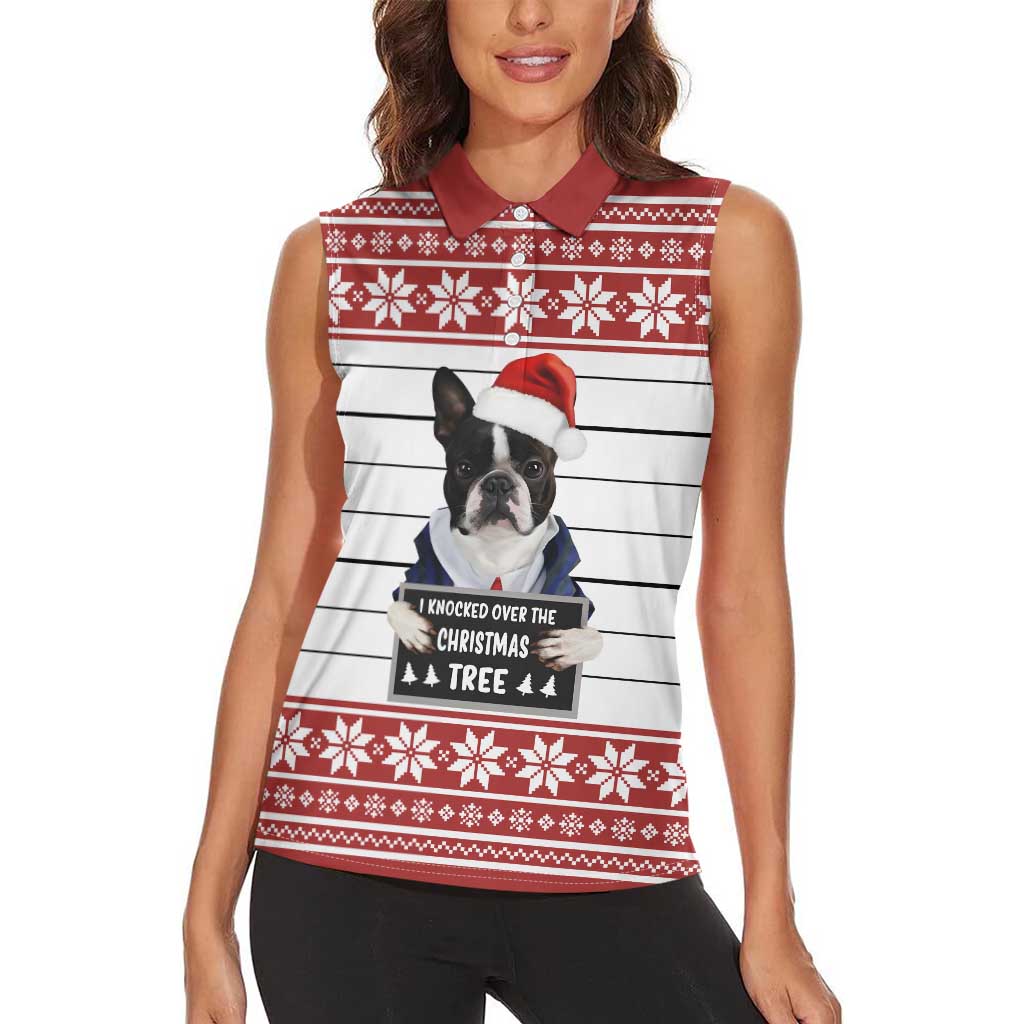 I Knocked Over Yhe Christmas Tree Christmas Christmas Women Sleeveless Polo Shirt Xmas Holiday Patterns - Wonder Print Shop