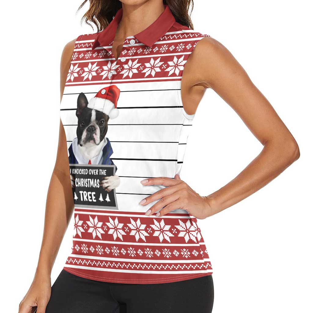 I Knocked Over Yhe Christmas Tree Christmas Christmas Women Sleeveless Polo Shirt Xmas Holiday Patterns - Wonder Print Shop