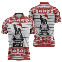 I Knocked Over Yhe Christmas Tree Christmas Christmas Zipper Polo Shirt Xmas Holiday Patterns - Wonder Print Shop