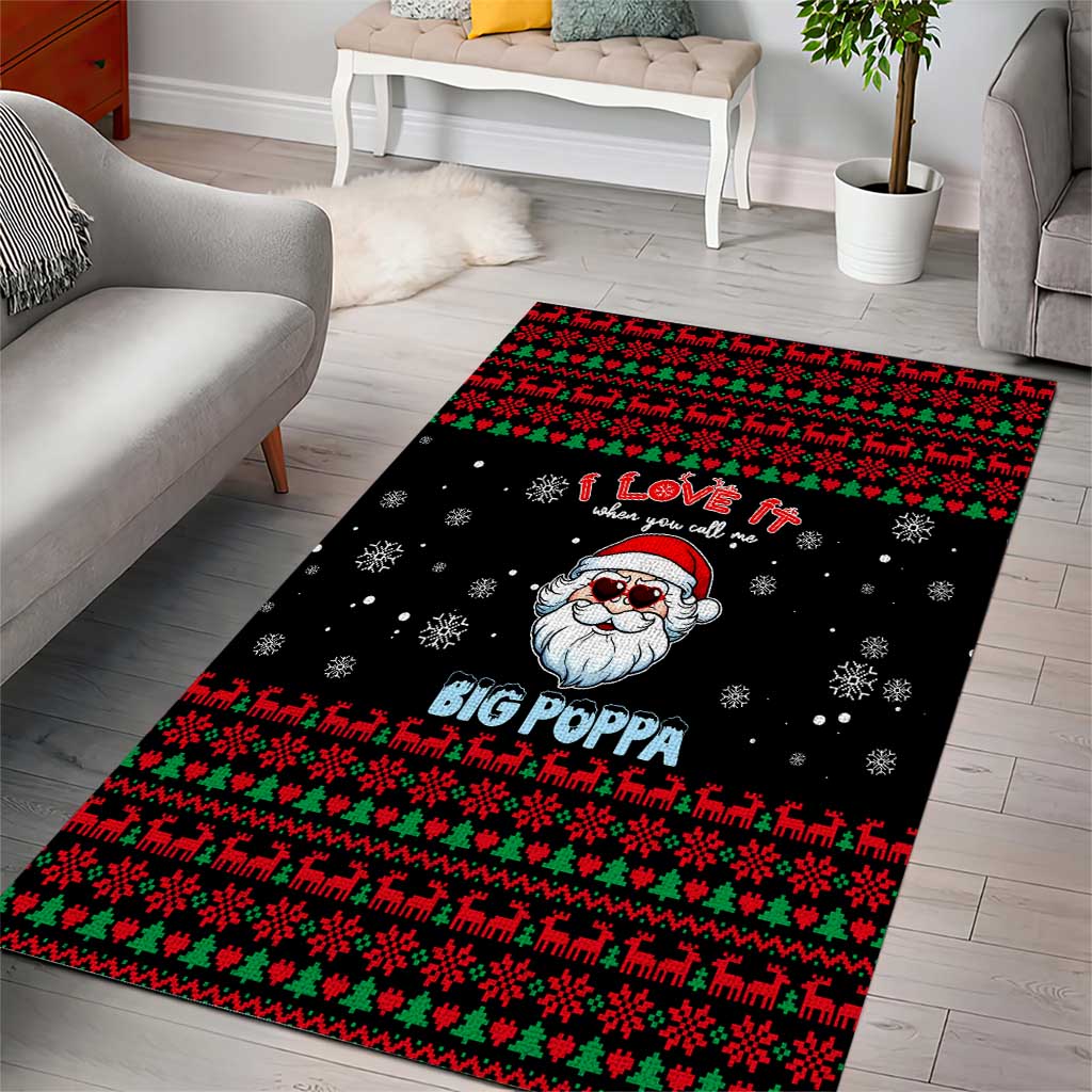 I Love It When You Call Me Big Poppa Christmas Christmas Area Rug Xmas Holiday Patterns - Wonder Print Shop