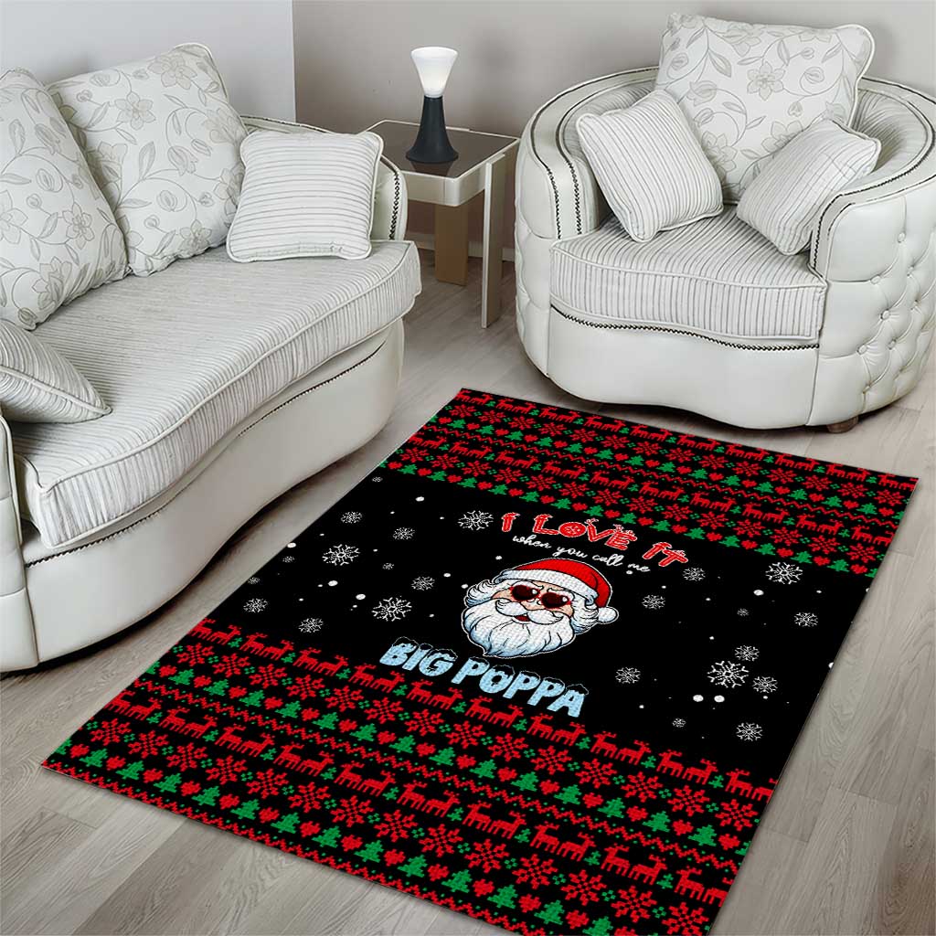 I Love It When You Call Me Big Poppa Christmas Christmas Area Rug Xmas Holiday Patterns - Wonder Print Shop