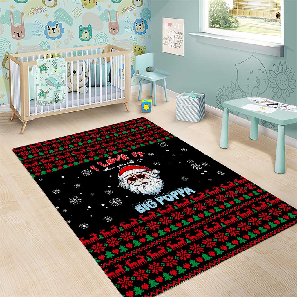 I Love It When You Call Me Big Poppa Christmas Christmas Area Rug Xmas Holiday Patterns - Wonder Print Shop