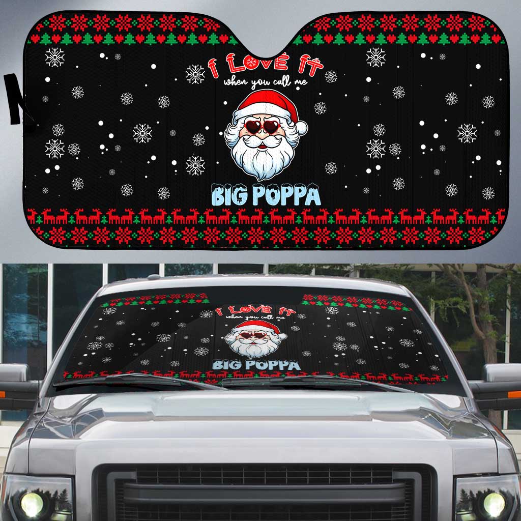 I Love It When You Call Me Big Poppa Christmas Christmas Auto Sun Shade Xmas Holiday Patterns - Wonder Print Shop