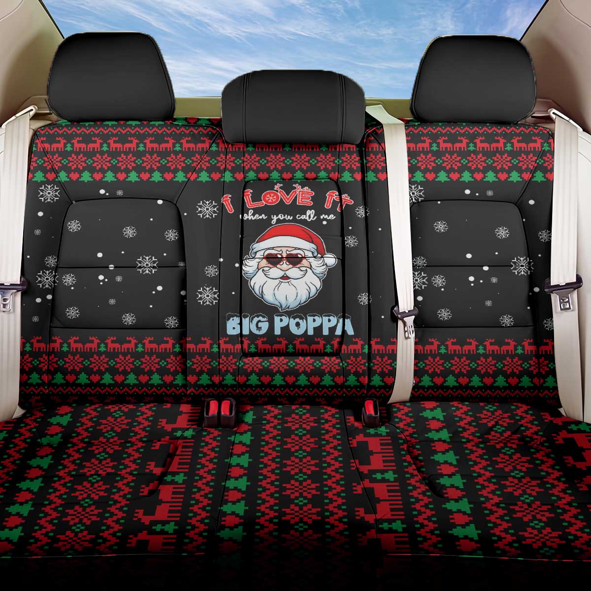 I Love It When You Call Me Big Poppa Christmas Christmas Back Car Seat Cover Xmas Holiday Patterns - Wonder Print Shop
