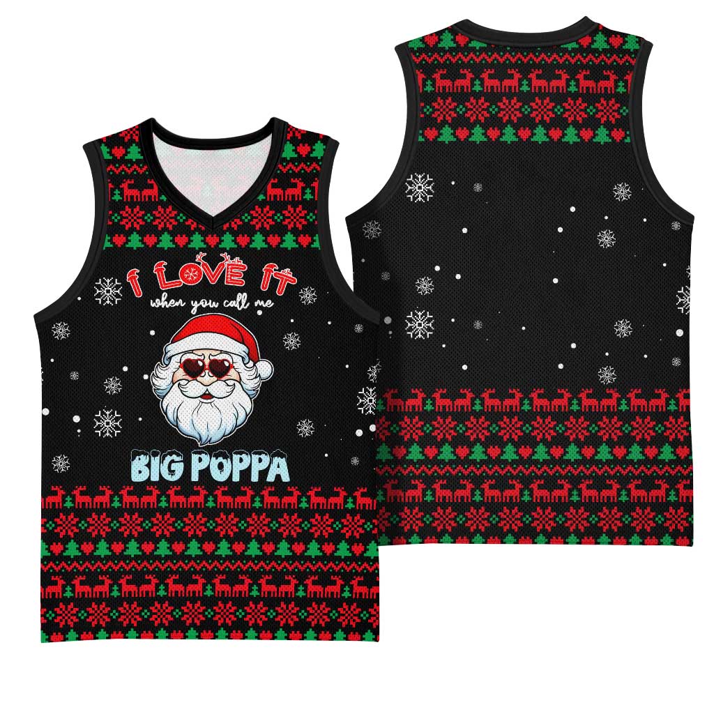 I Love It When You Call Me Big Poppa Christmas Christmas Basketball Jersey Xmas Holiday Patterns - Wonder Print Shop