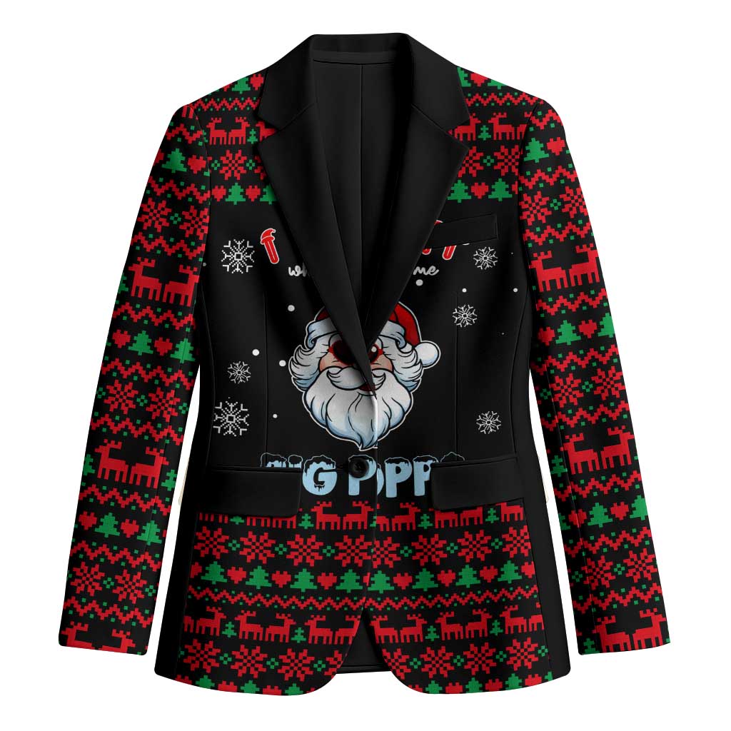 I Love It When You Call Me Big Poppa Christmas Christmas Blazer Xmas Holiday Patterns - Wonder Print Shop