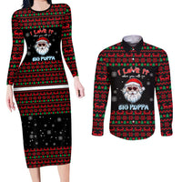 I Love It When You Call Me Big Poppa Christmas Christmas Couples Matching Long Sleeve Bodycon Dress and Long Sleeve Button Shirt Xmas Holiday Patterns - Wonder Print Shop