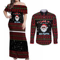 I Love It When You Call Me Big Poppa Christmas Christmas Couples Matching Off Shoulder Maxi Dress and Long Sleeve Button Shirt Xmas Holiday Patterns - Wonder Print Shop