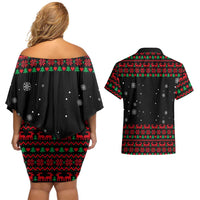 I Love It When You Call Me Big Poppa Christmas Christmas Couples Matching Off Shoulder Short Dress and Hawaiian Shirt Xmas Holiday Patterns - Wonder Print Shop